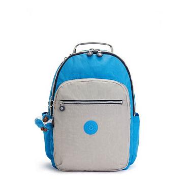 Torby Na Laptopa Kipling Seoul Large 15" Backpack Niebieskie Szare | PL 1570FD